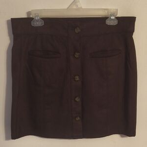 Maurices Dark Plum Front Button-Up Skirt Size 14
